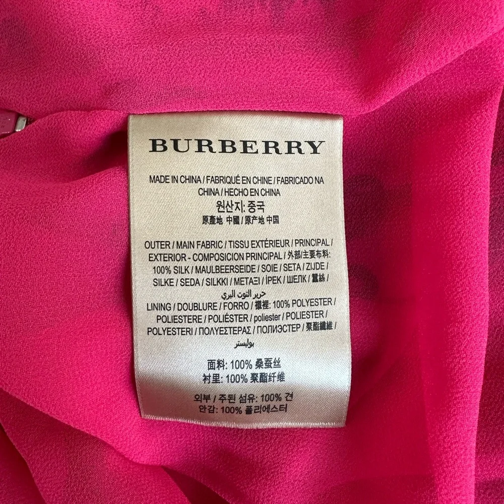 Authentic Burberry Vibrant Pink A-Line Skirt with Black Graphic Print - Picture 10 of 16